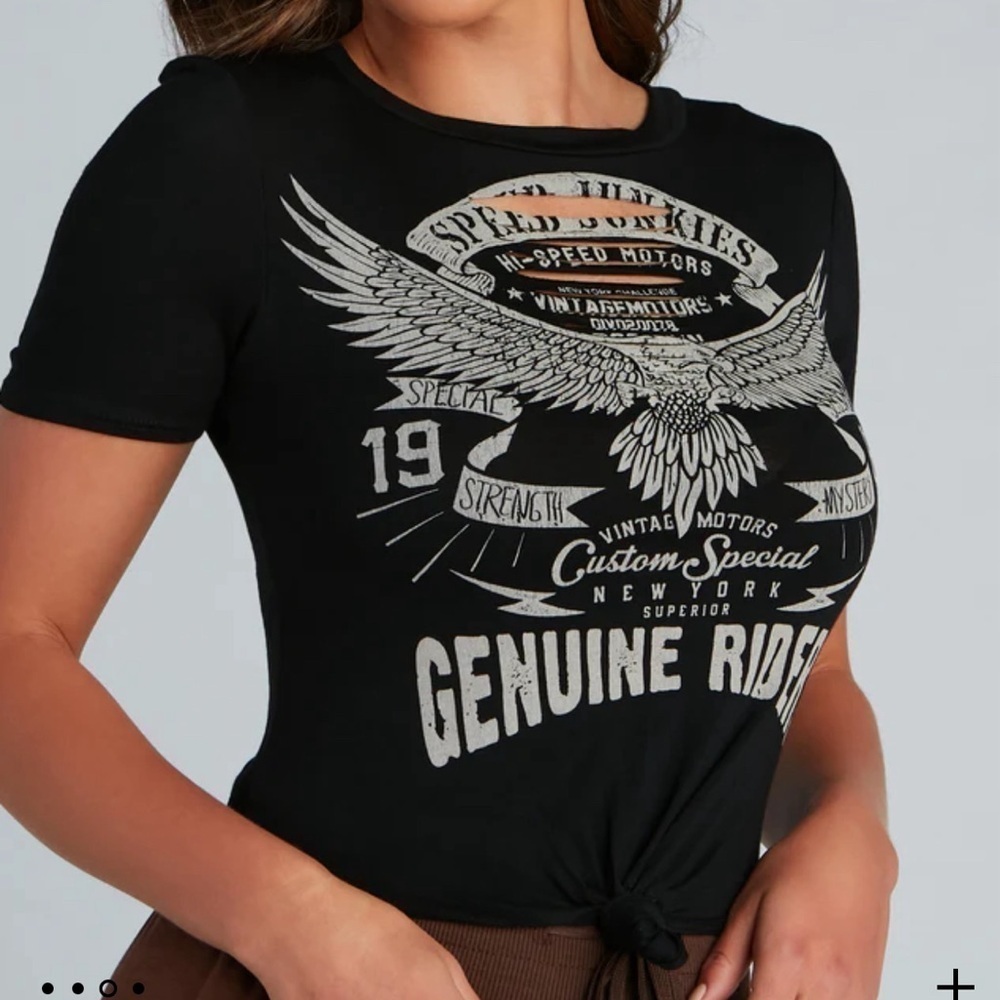Speed junkies genuine riders distressed tie front T